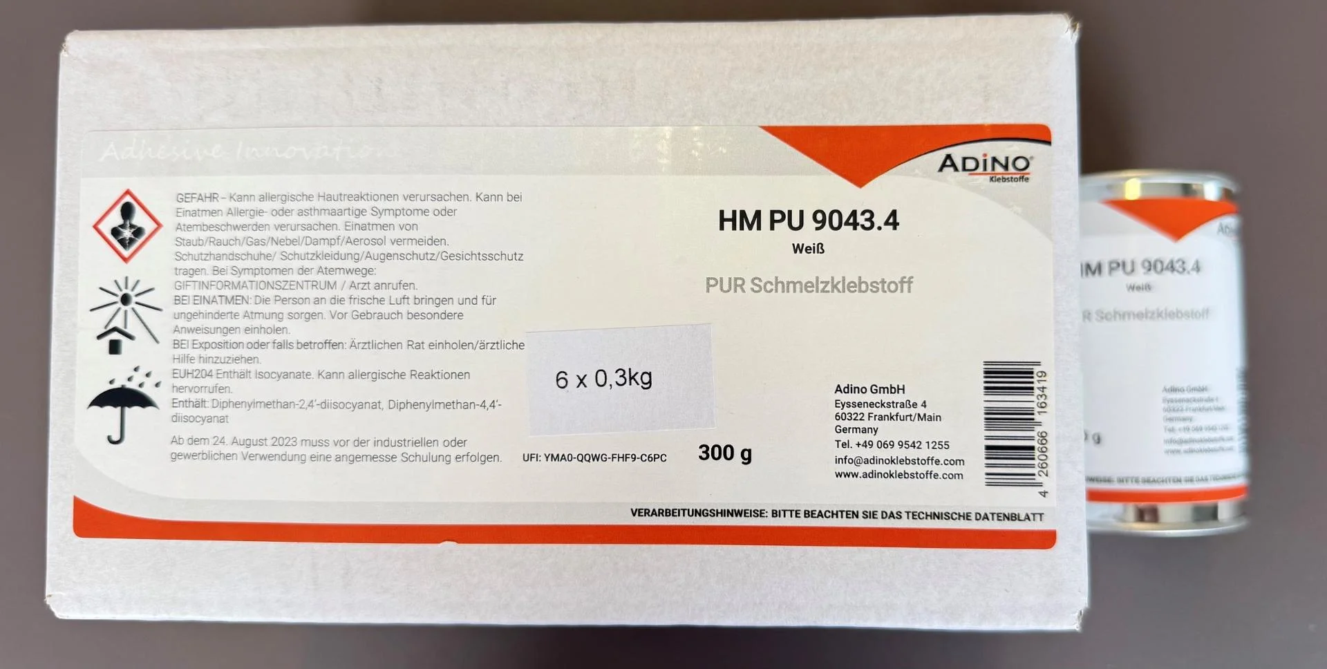 ADINO HM PU 9043.4 weiss / 300g HOLZHER Patrone