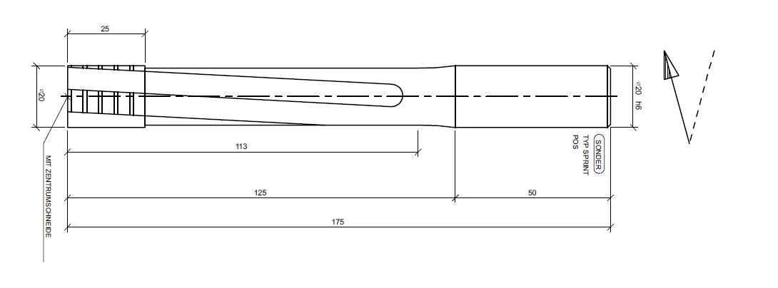 VHW-Schlosskastenfräser D=20 / NL25 / GL175 / Z3 Turbex 2