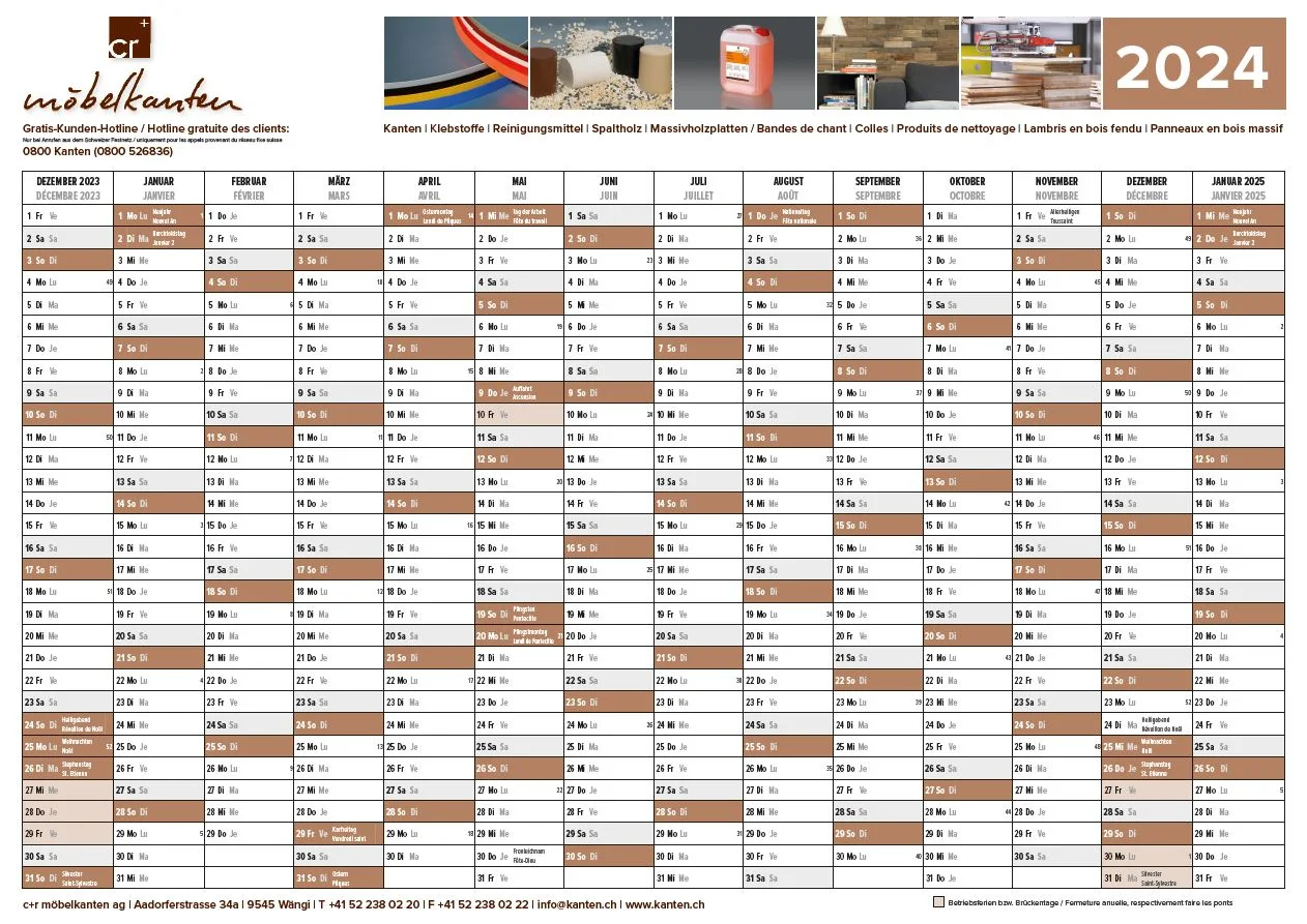 Calendriers muraux A0