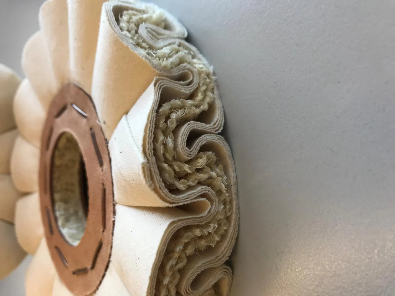 Schwabbelscheiben Tuch-Sisal-Wave Ring 150/18/50mm