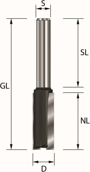HW Nutfräser  D=13, NL=32, GL=64, S=8x32mm, Z2, RL