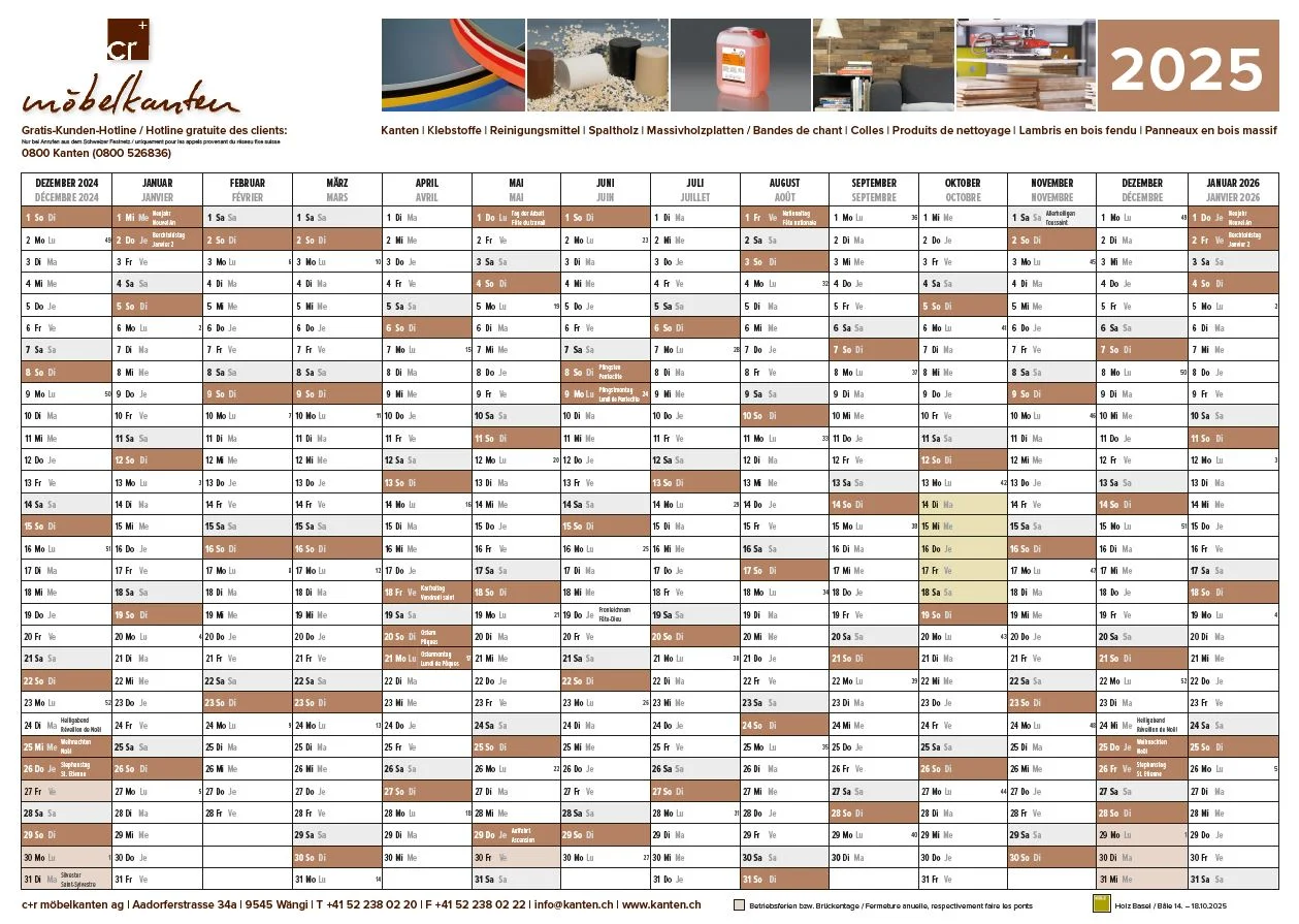 Wandkalender 2024/2025 2