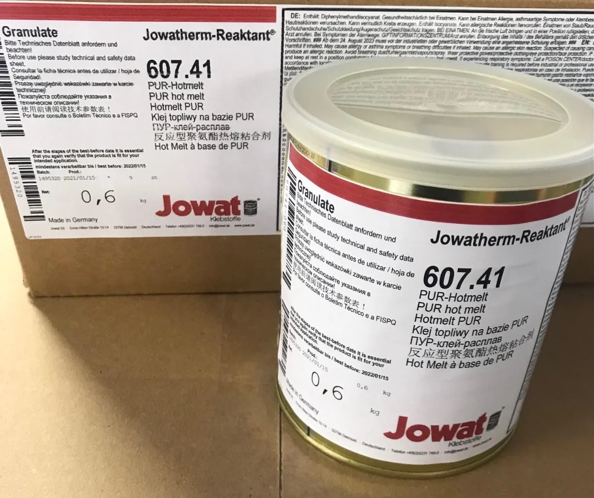 Jowat Reaktant 607.41 Granulat weiss / 0.6Kg P-Dose (9 Stk/Pack) 2